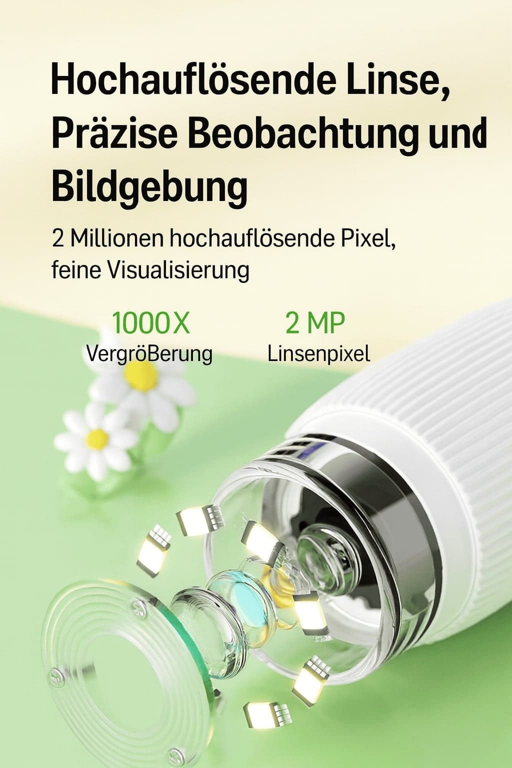 Kinder-Mikroskop mit LED & Kamera – 1000x Vergrößerung, Lernspielzeug für kleine Entdecker