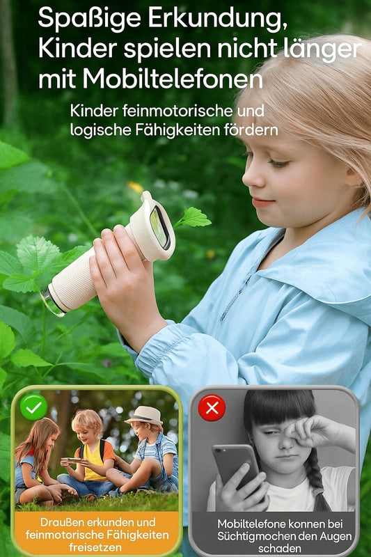 Kinder-Mikroskop mit LED & Kamera – 1000x Vergrößerung, Lernspielzeug für kleine Entdecker